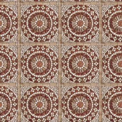 Seamless red stone mosaic mosaic floor tile sidewalk road ground square paving