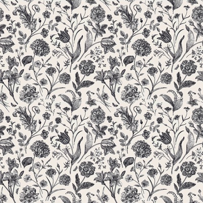 Seamless Black and White Light Luxury Light French Style Floral Wallpaper Wall Cloth Wallpaper