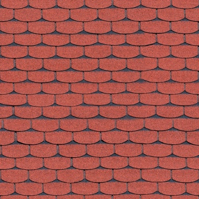 Seamless red villa building roof asphalt tiles