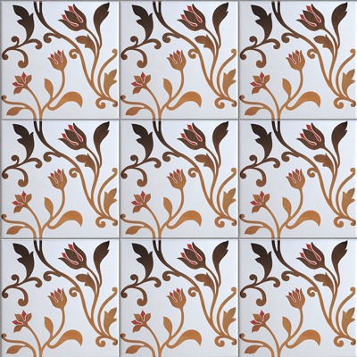 Seamless Retro Pastoral Style Marble Stone Floral Patchwork Pattern Tiles Small Tiles Antique Tiles Floor Tiles Wall Tiles