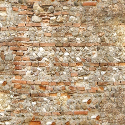 Seamless old damaged outdoor building rock stone wall brick wall