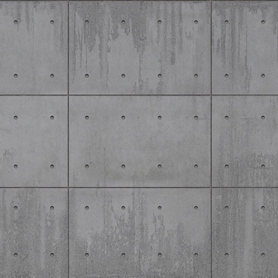 Seamless concrete cement building exterior wall