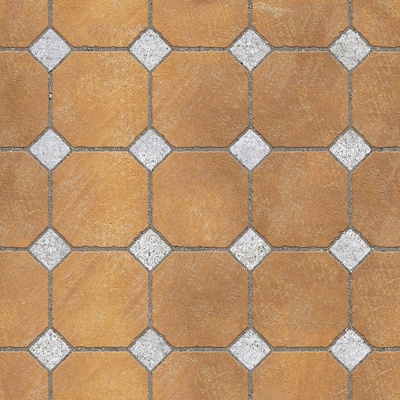 Seamless yellow terracotta tile parquet floor tile pavement road ground square paving