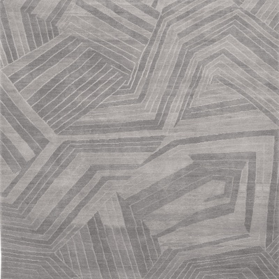 Grey striped texture plush carpet