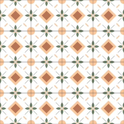 Nordic Fresh Orange Retro Tiles