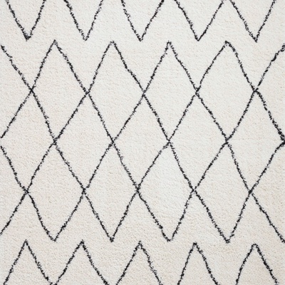 White geometric pattern carpet