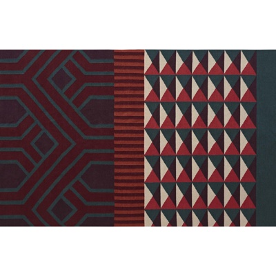 red and green geometric carpet