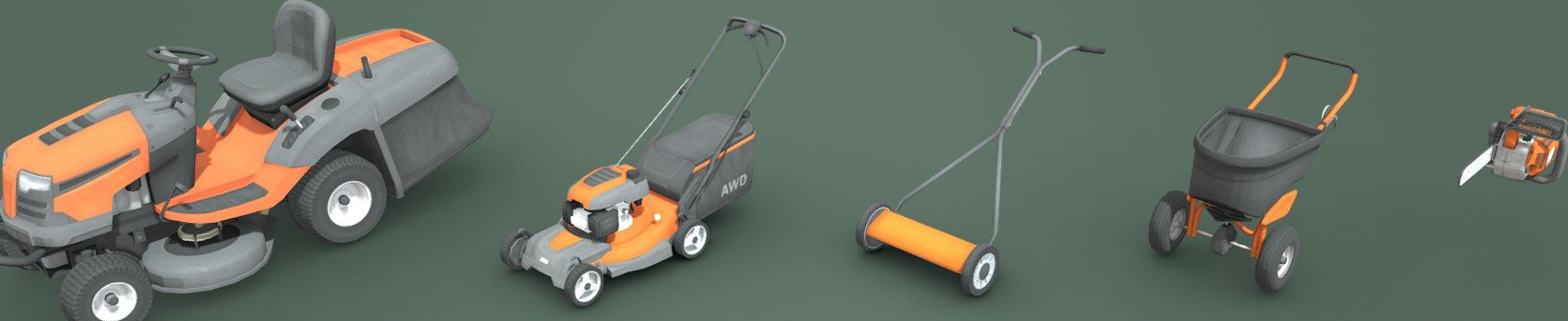 Trolley engineering truck lawn mower