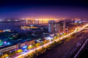 Night view of city exterior