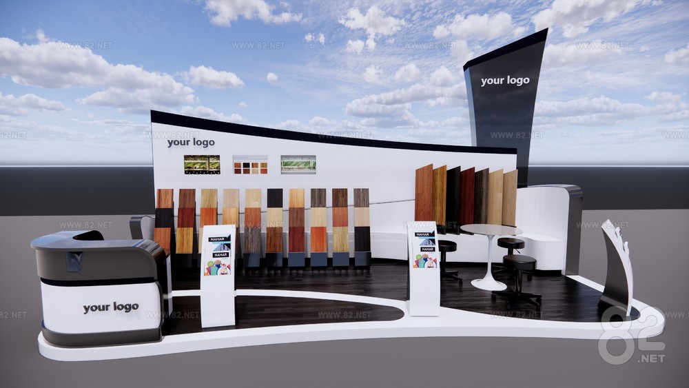 Decoration Exhibition Hall Building Materials Exhibition Hall Sketchup ...