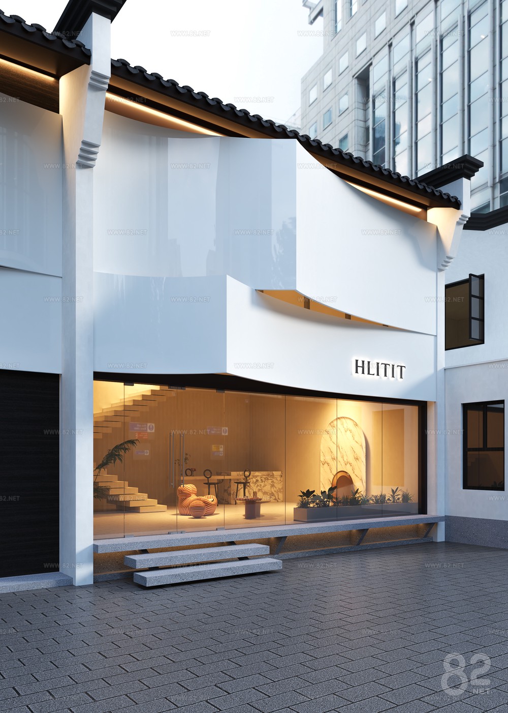 Storefront Model 3ds Max Store front door storefront | 3Ds Max(.max) - 82Models