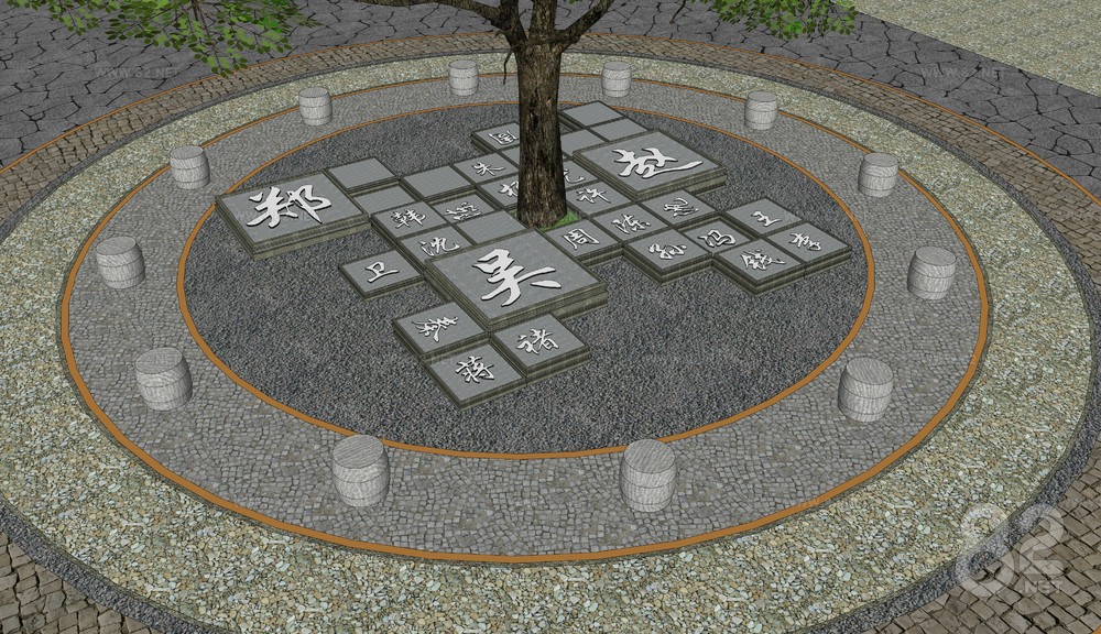 Chinese Style Culture Square Art Sitting Stool