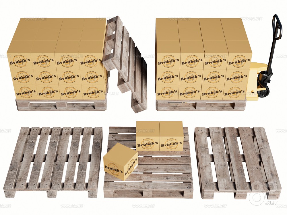 Solid Wood Pallet Cargo Pallet Forklift
