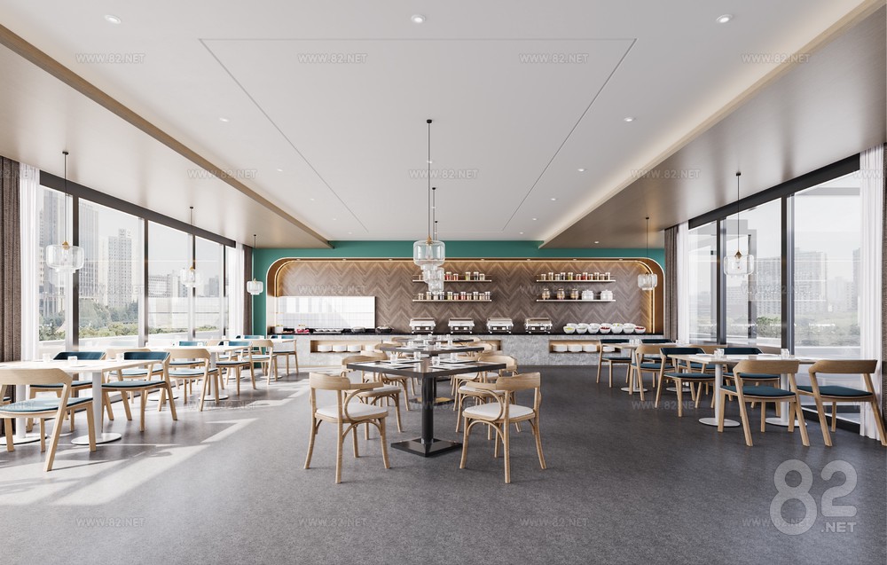 Restaurant Cafeteria 3D Model | 3Ds Max(.max) - 82Models
