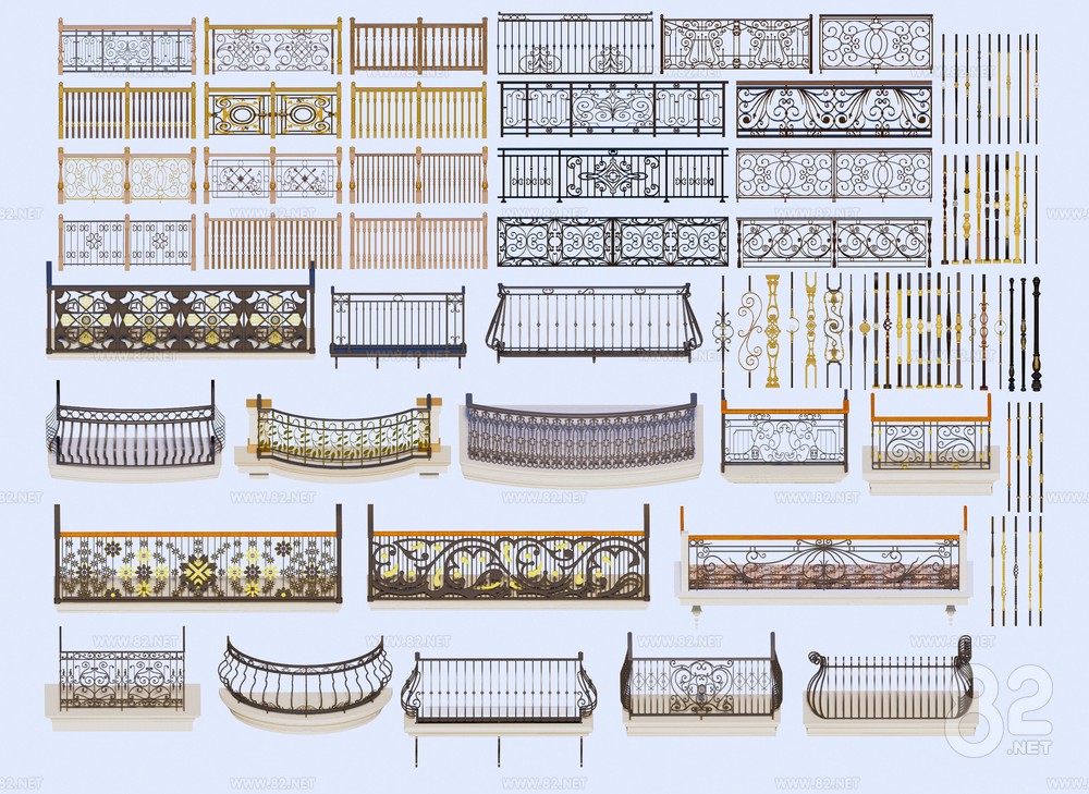 Wrought Iron Railing Guardrail Railing Sketchup Model | SketchUp(.skp ...