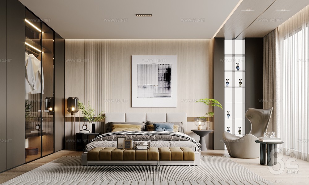 Modern Bedroom Master Bedroom SketchUp(.skp) 82Models