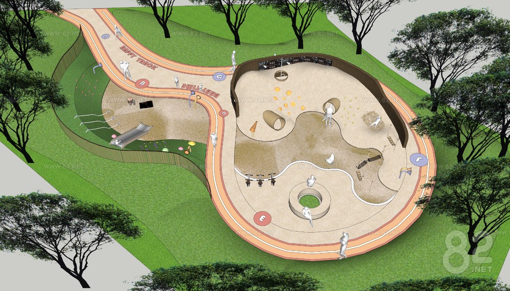 Modern Park Children's Recreation Area