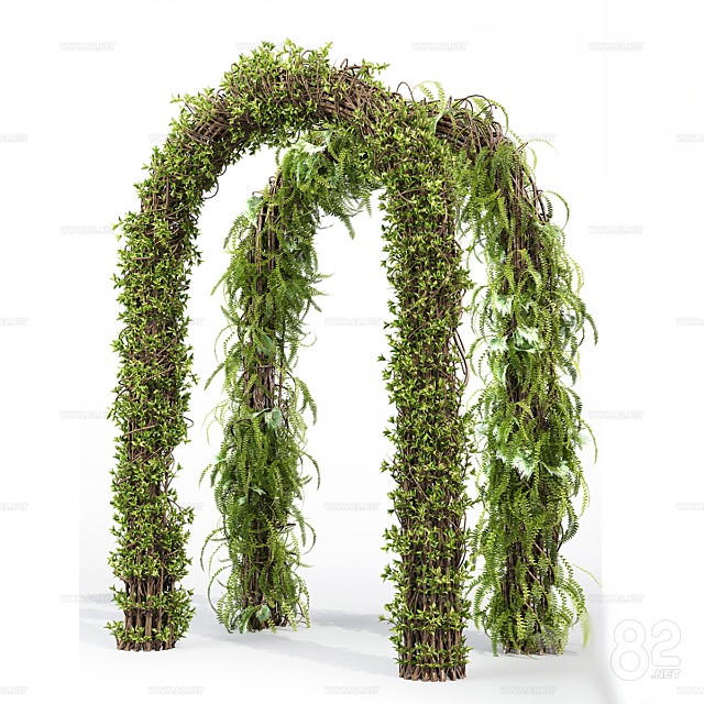 Simple Green Rattan Arch 3D Model | 3Ds Max(.max) - 82Models