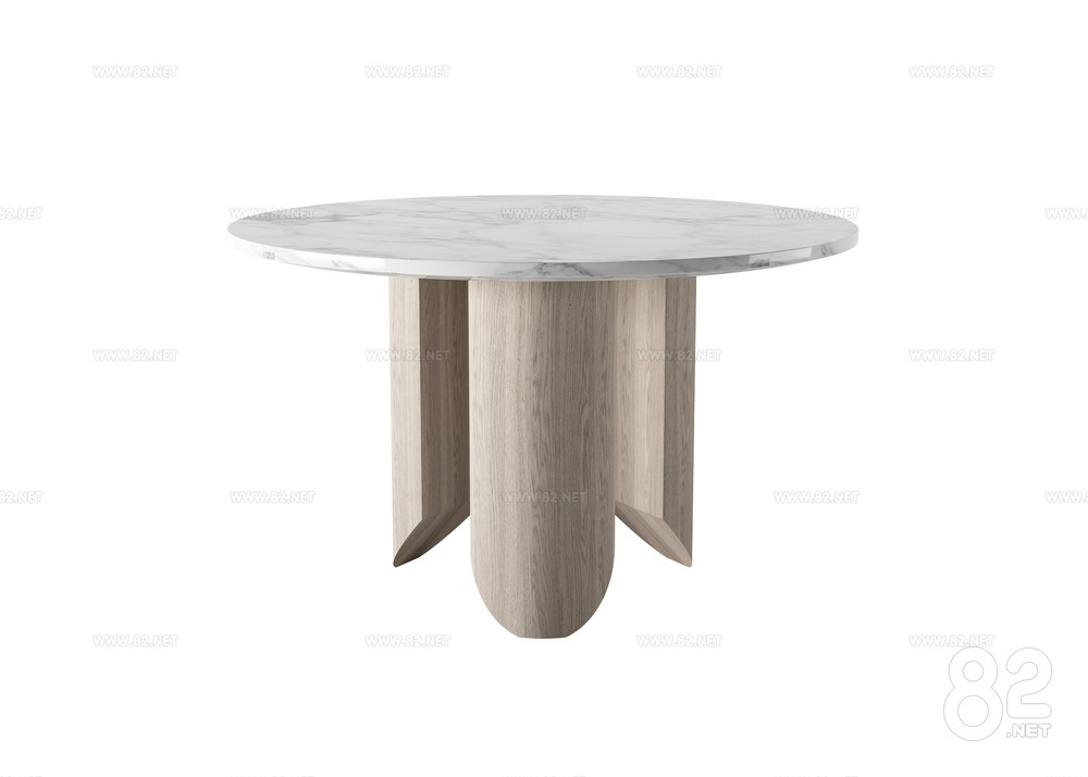 Minimalist solid wood marble round dining table 3D Model | 3Ds Max(.max ...