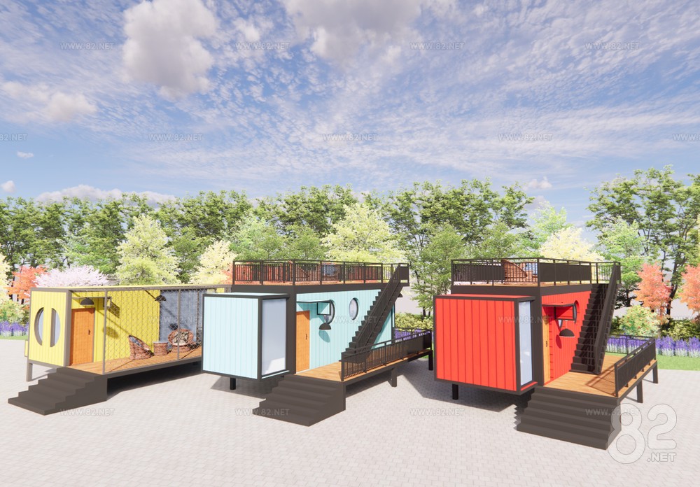 Industrial wind container building