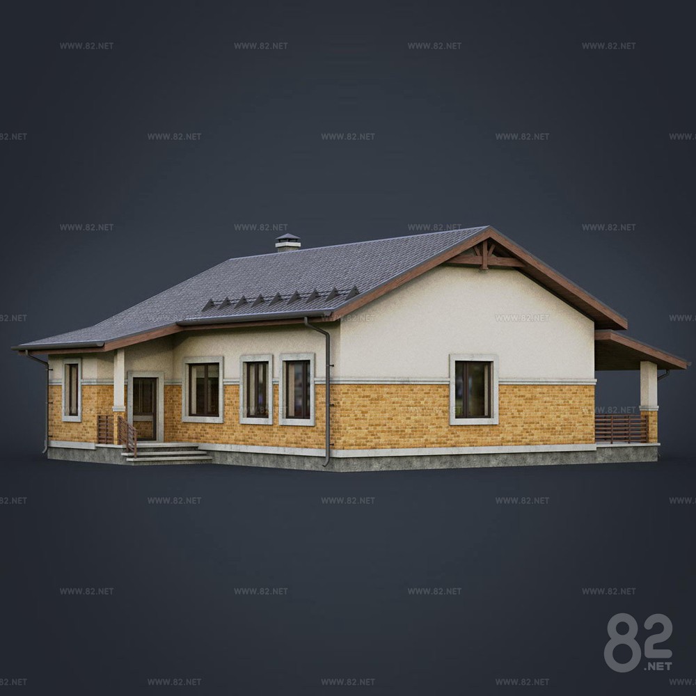 American Country Cottage Building Appearance Free