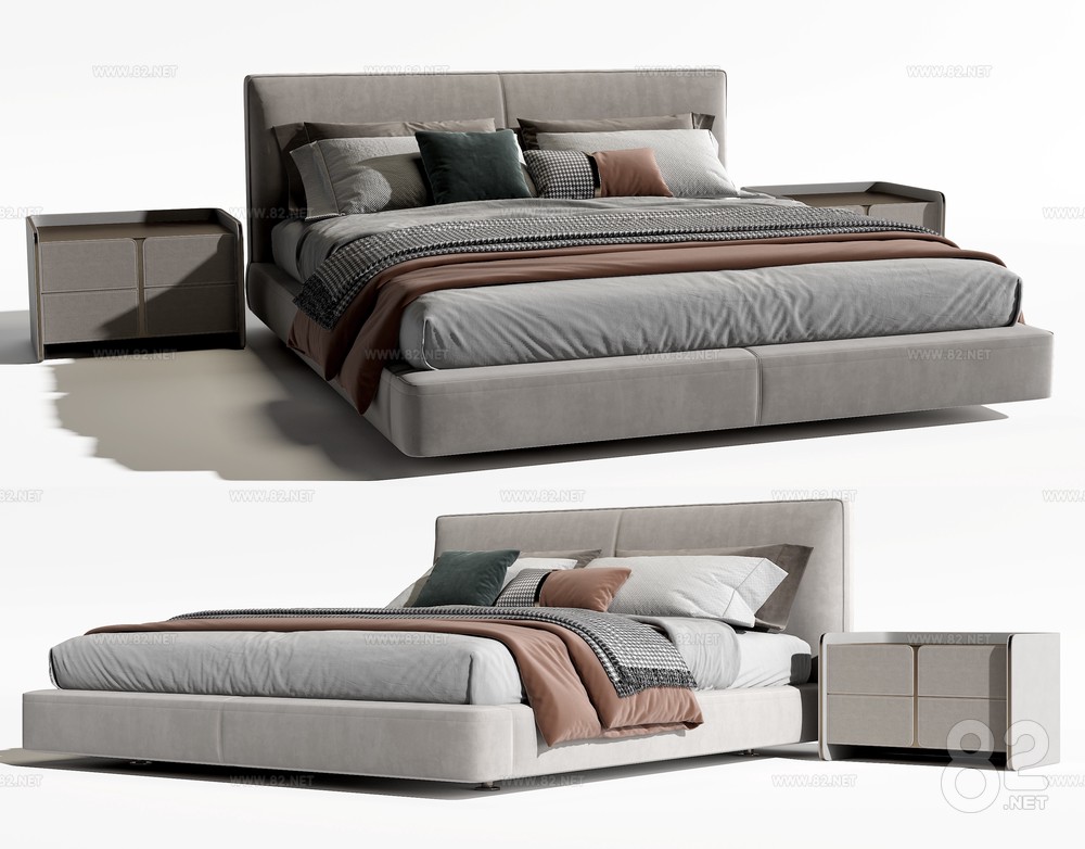 B & B Italia Modern Fabric Double Bed