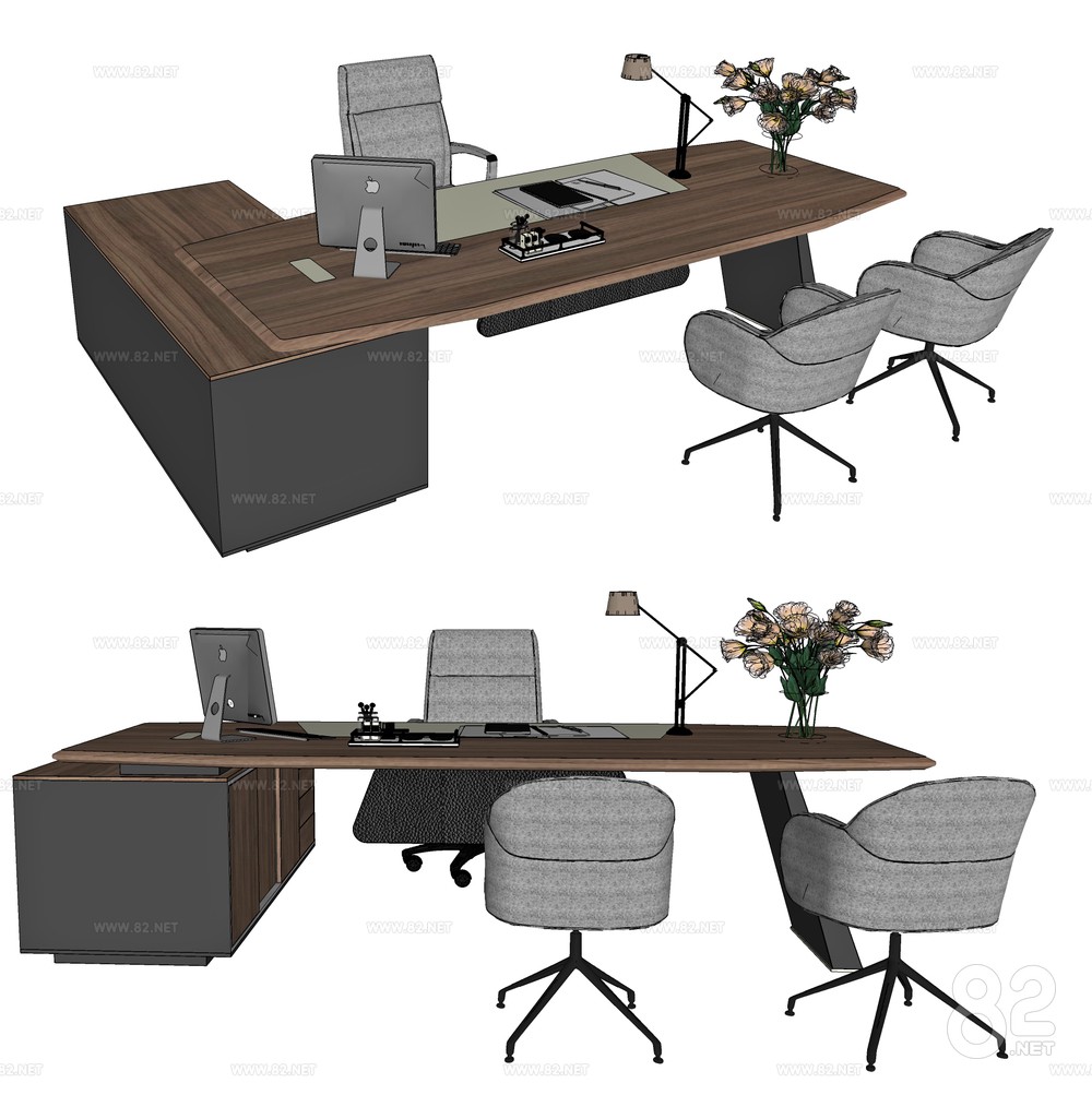 Office Desk and Chair Sketchup Model | SketchUp(.skp) - 82Models