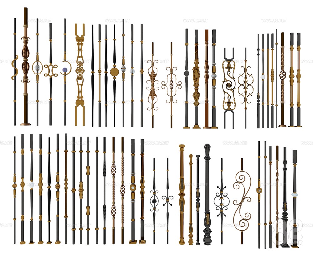 wrought iron stair railing | 3Ds Max(.max) - 82Models