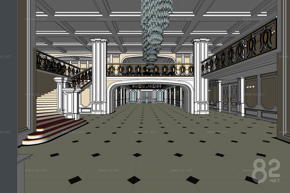 Hotel Lobby Sketchup Model | SketchUp(.skp) - 82Models