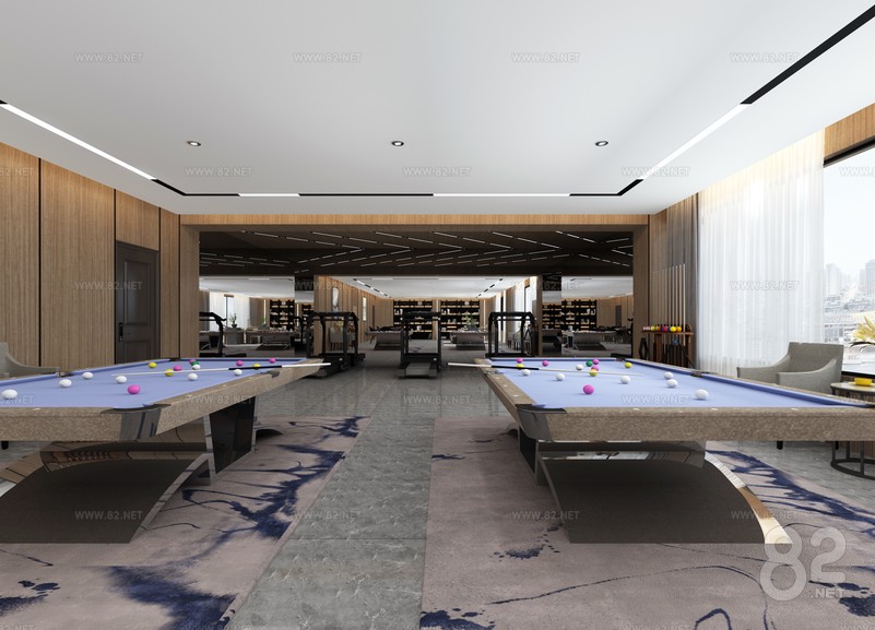 Free gym recreation room 3D Model | 3Ds Max(.max) - 82Models
