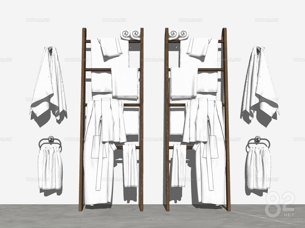 Textile Rack Skp Towel rack Sketchup Model | SketchUp(.skp) - 82Models