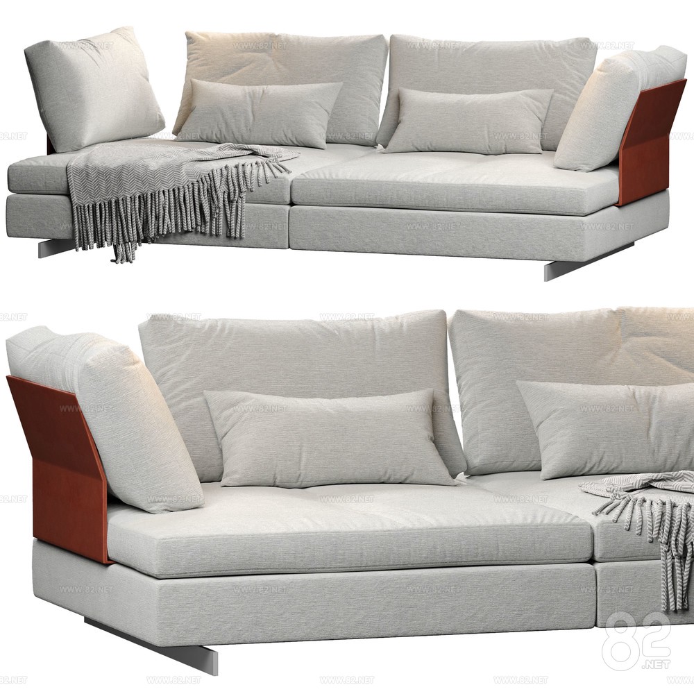 Bonaldo modern fabric double sofa