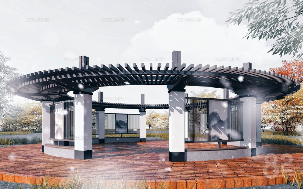 Courtyard circular gallery | 3Ds Max(.max) - 82Models