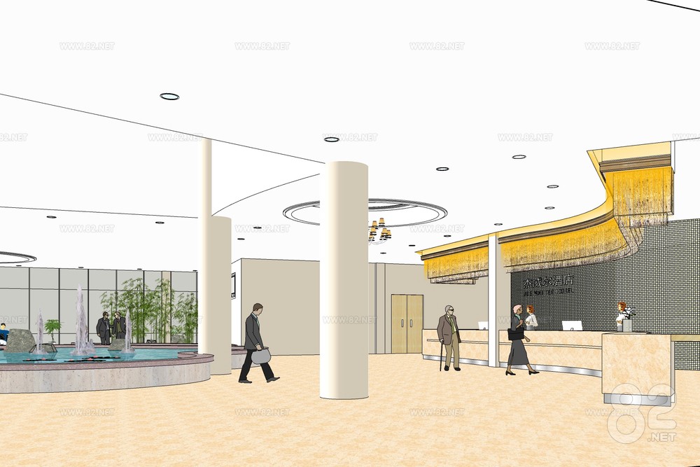 Hotel Lobby Sketchup Model | SketchUp(.skp) - 82Models