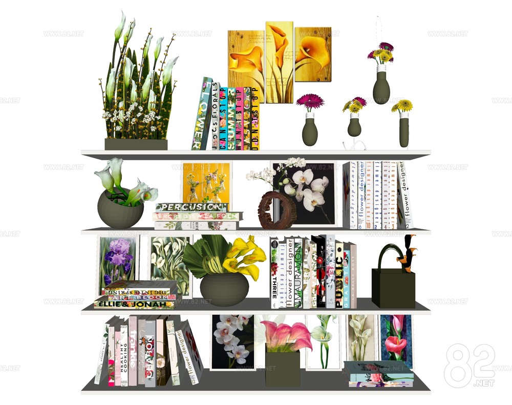 Modern Book Ornaments Combination