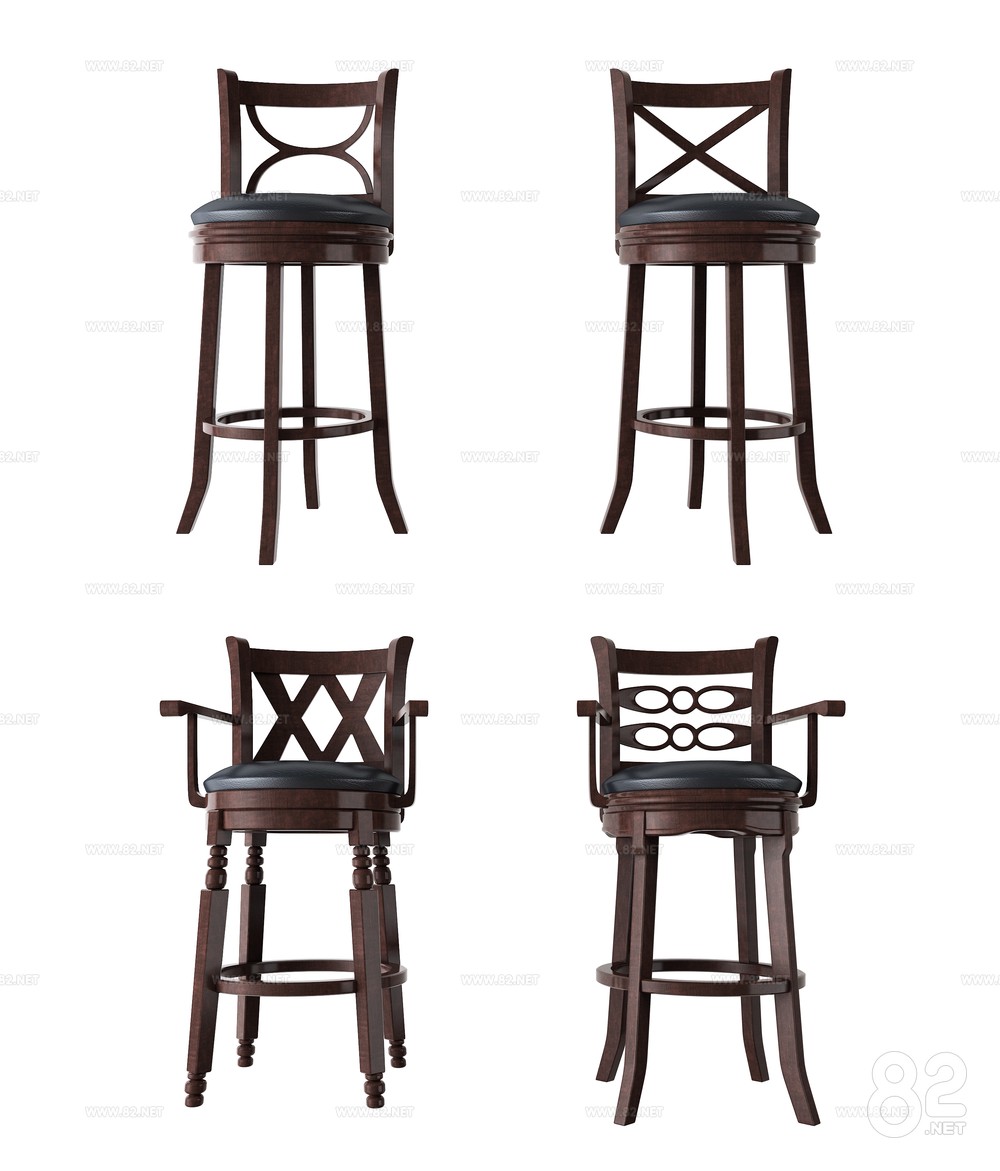 American solid wood bar chair combination