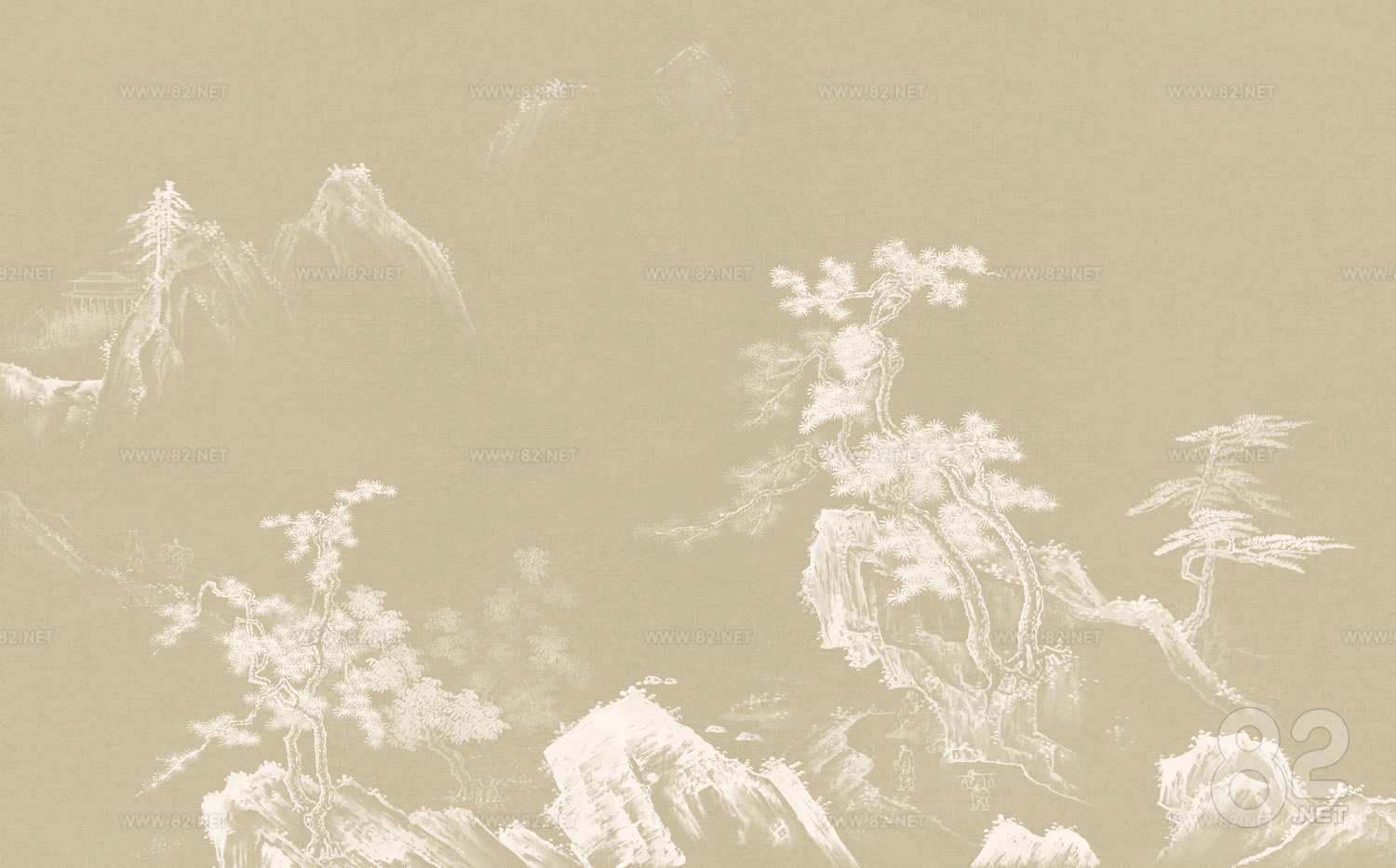 Super Qing Chinese Wallpaper Mural 3D | Texture Maps (.jpg .png) - 82Models