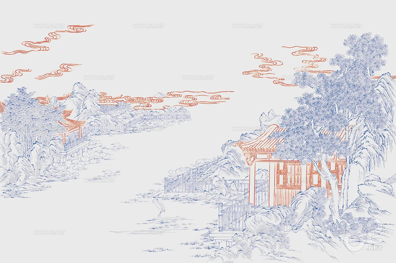 Chinese landscape background 3D | Texture Maps (.jpg .png) - 82Models