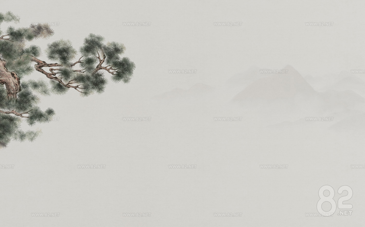 New Chinese Style Welcome Pine Wallpaper