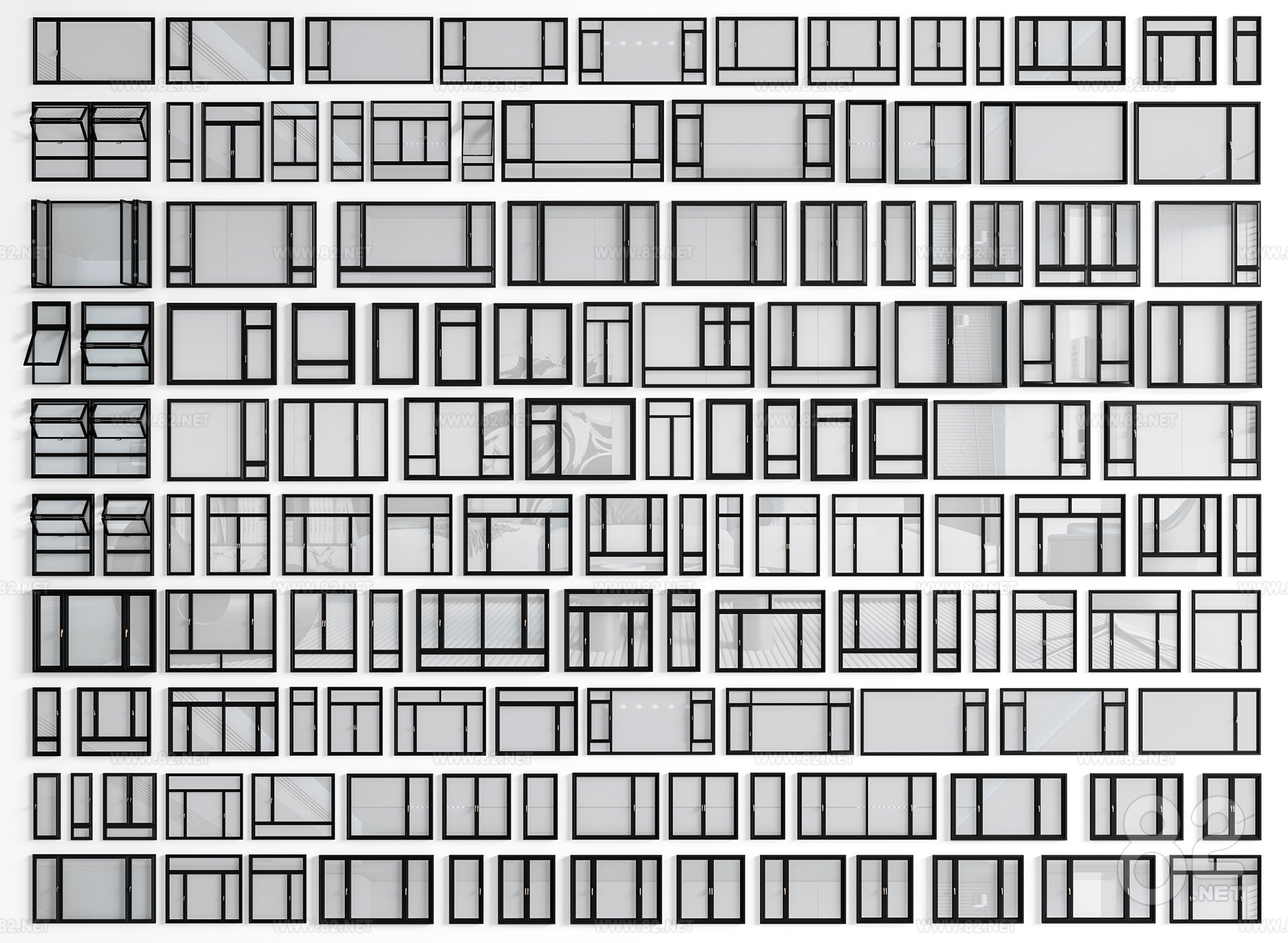 Floor-to-ceiling window sliding window system window 3D Model | 3Ds Max ...