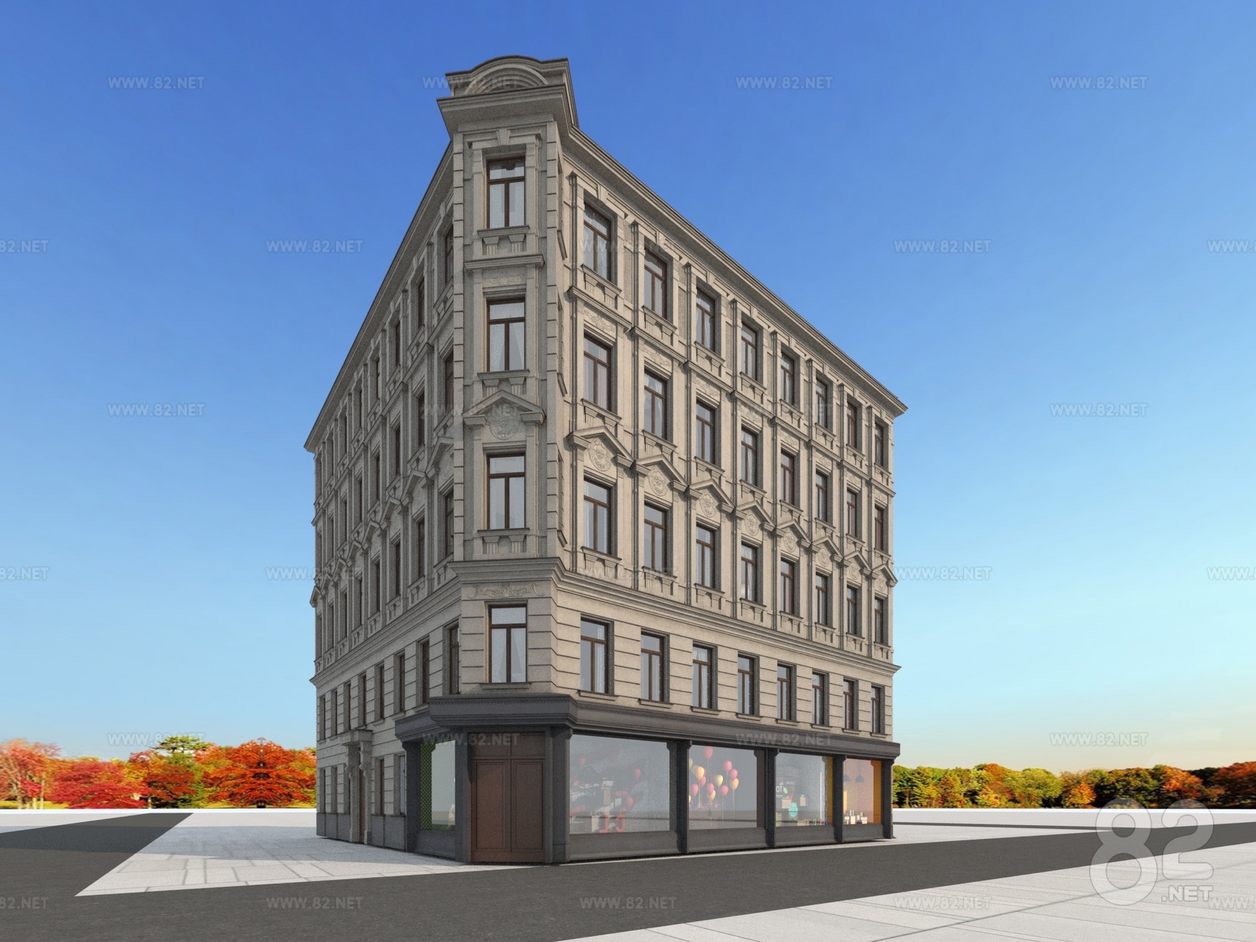 Architectural appearance European architecture download 3D Model | 3Ds ...