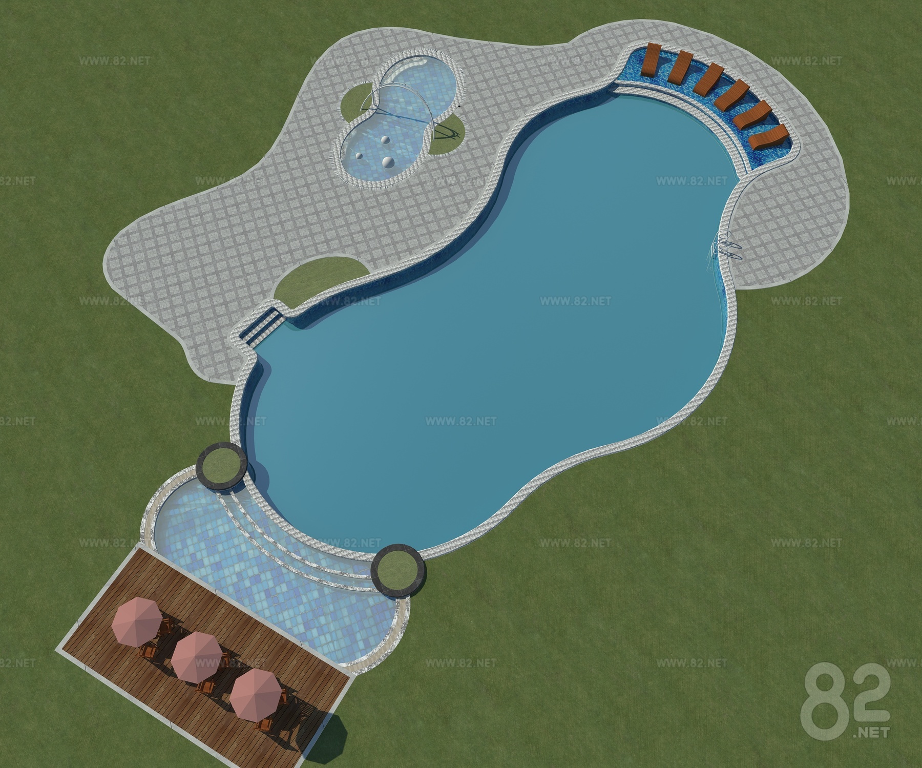 Natatorium outdoor pool infinity pool download | 3Ds Max(.max) - 82Models