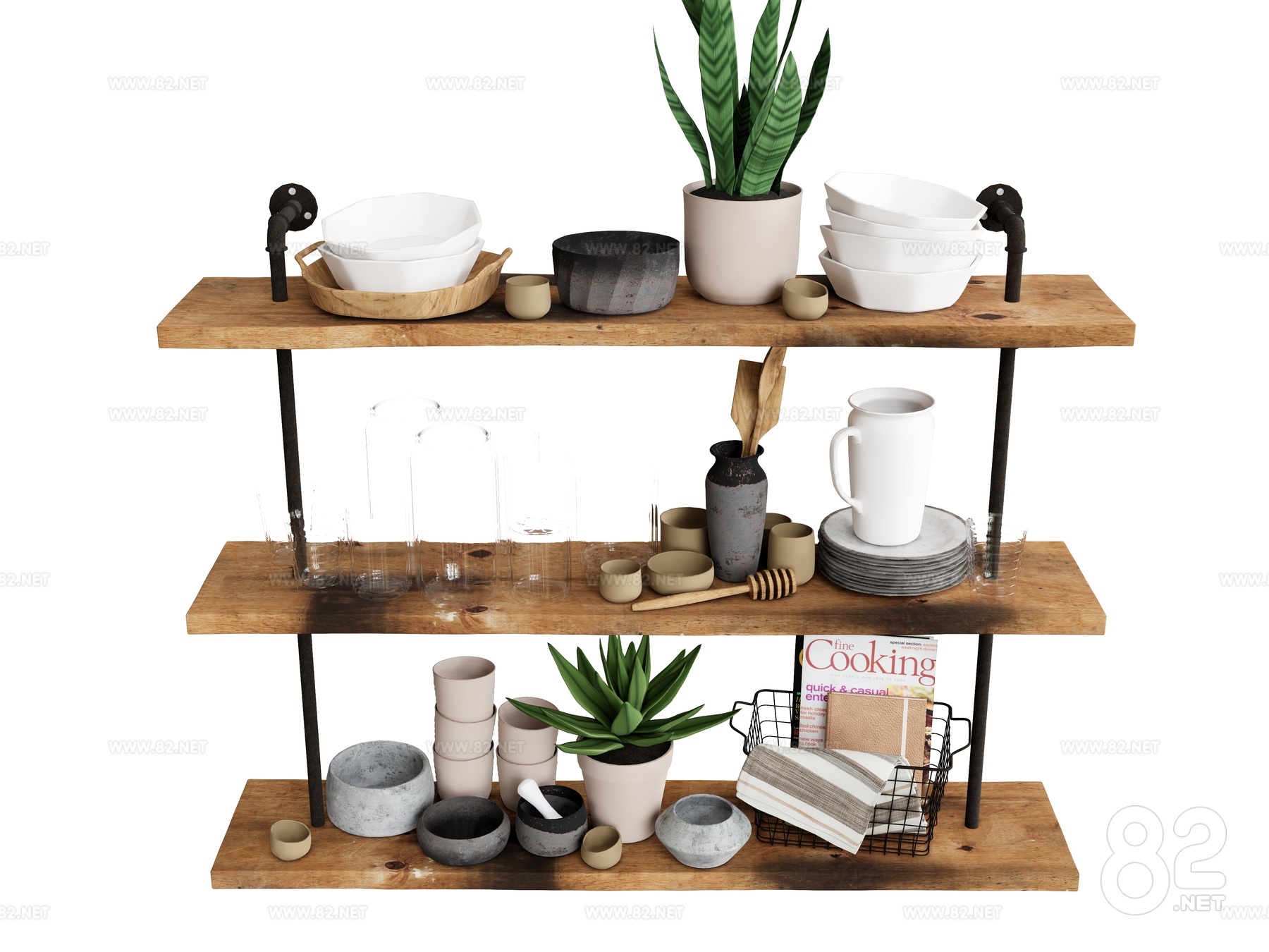 Ornaments Combination Laminated Board Rack Plant Potted Plant Green ...