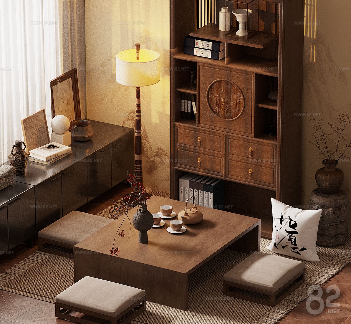 New Chinese Tatami Tea Table Tea Table and Chair
