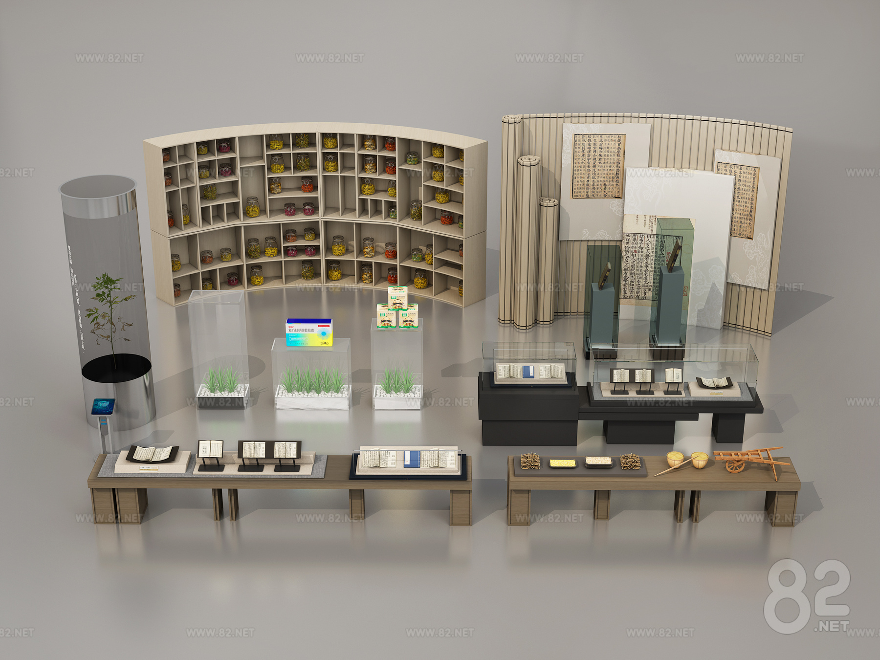 Modern display cabinet display board download 3D Model | 3Ds Max(.max ...