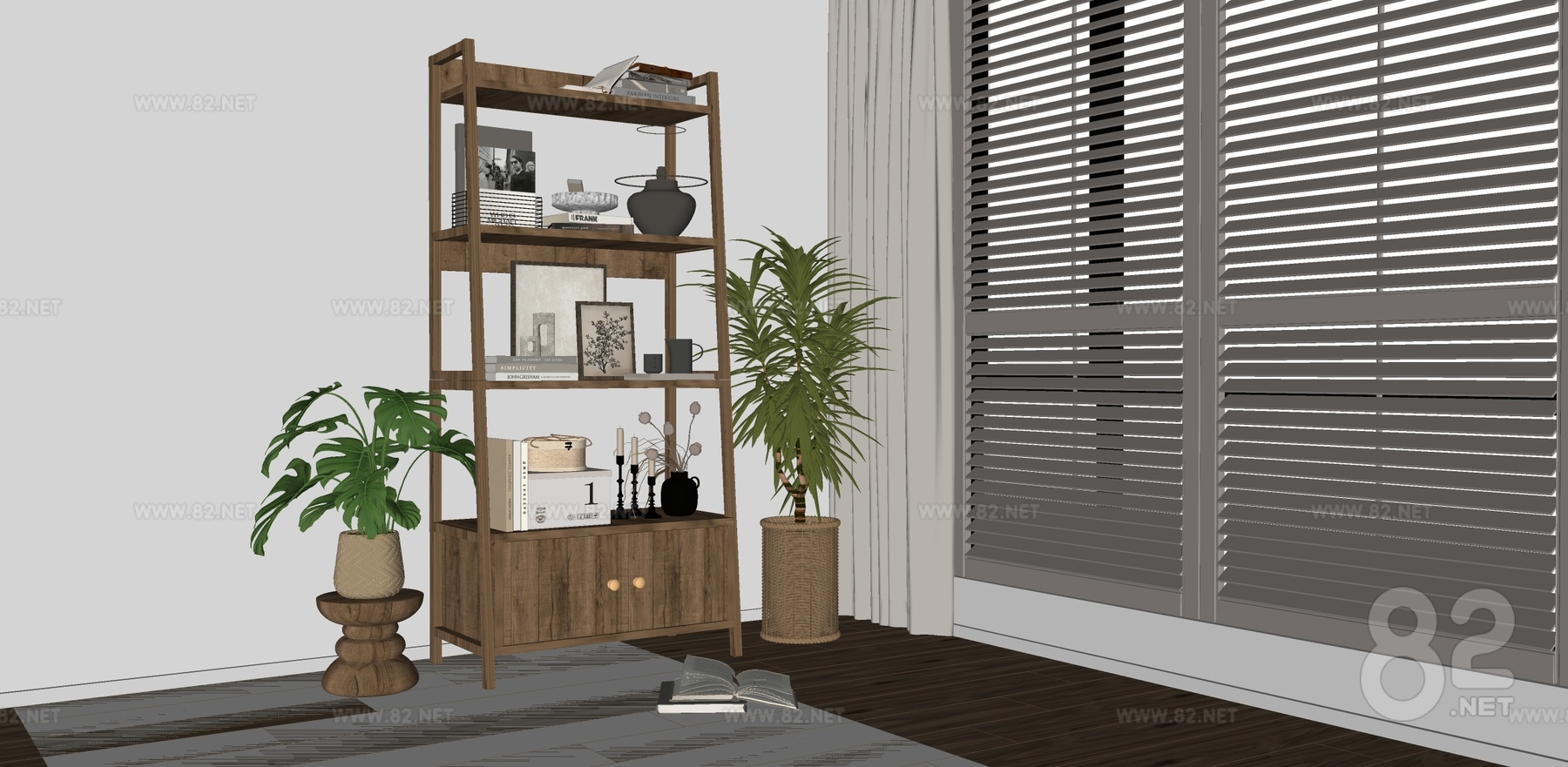 Bookshelf Flower Rack Shelf Cabinet