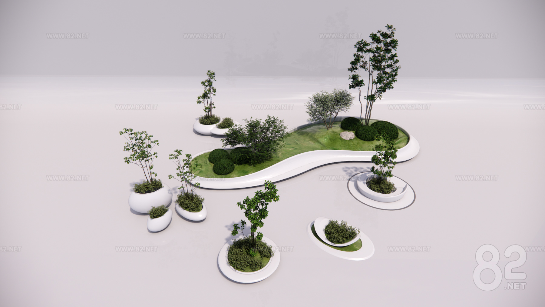 Modern landscape tree pool