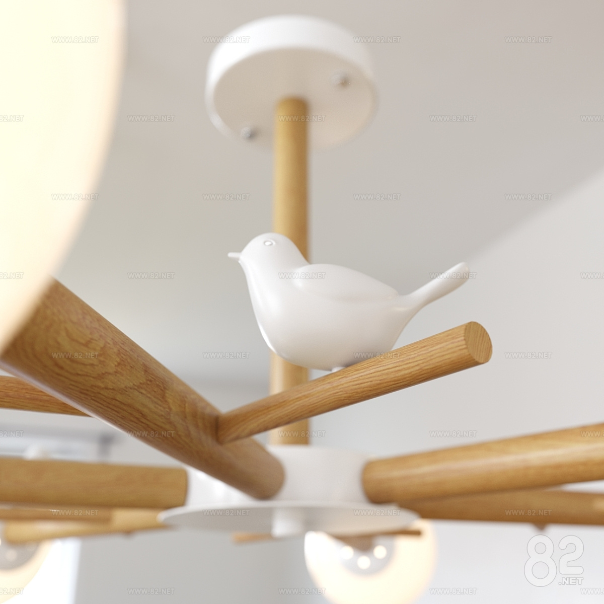 Modern Nordic Log kids Bedroom Chandelier