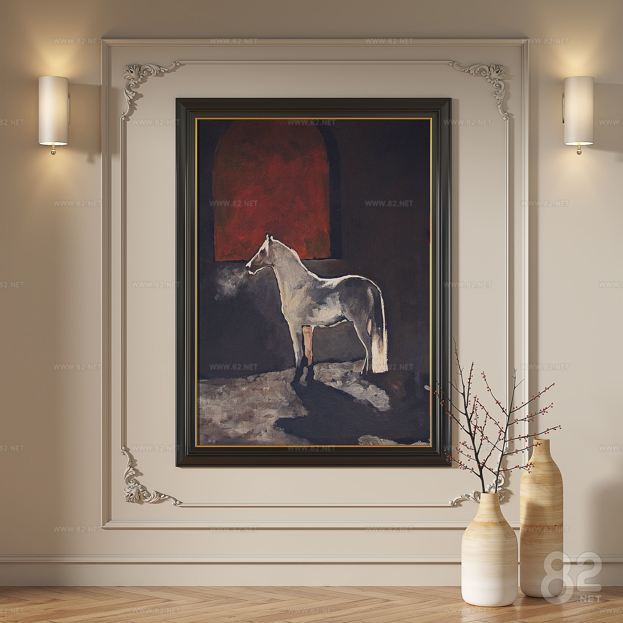 French, retro, oil painting, modern, luxury, abstract, decorative painting