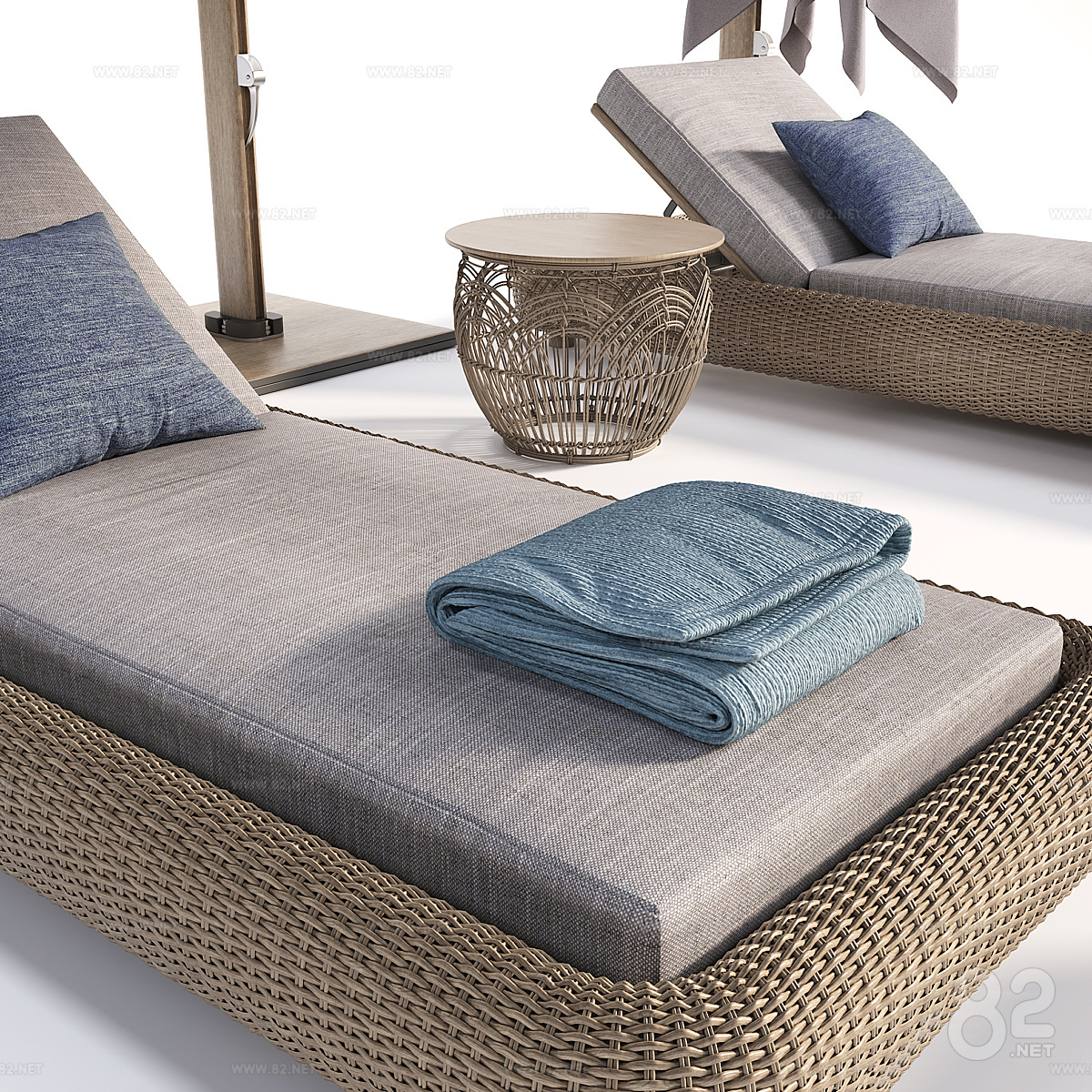Neo-Chinese Style Rattan Chair Sunshade